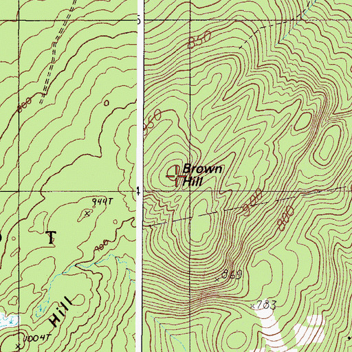 Topographic Map of Brown Hill, ME