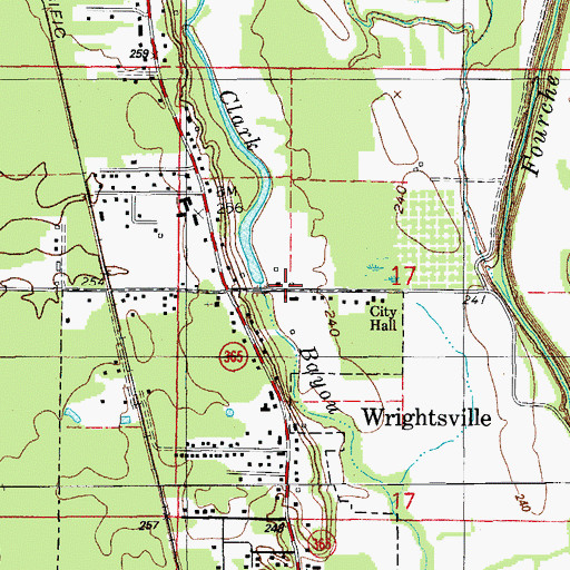 Topographic Map of White Rock Mission, AR