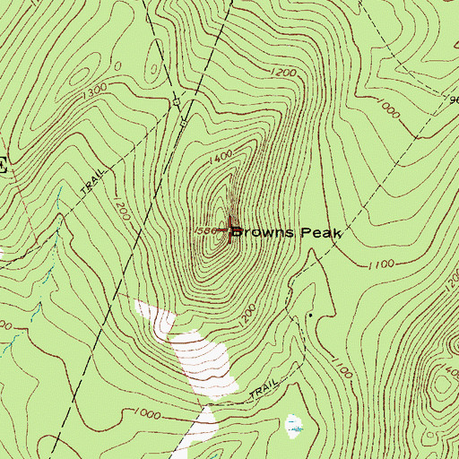 Topographic Map of Browns Peak, ME