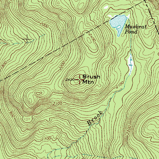 Topographic Map of Brush Mountain, ME