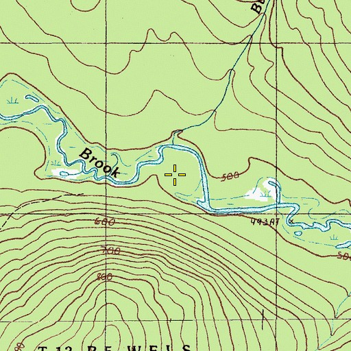Topographic Map of Bugbee Brook, ME