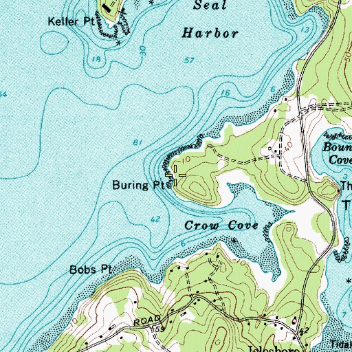 Topographic Map of Buring Point, ME