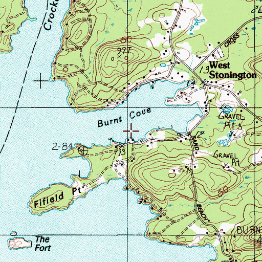 Topographic Map of Burnt Cove, ME