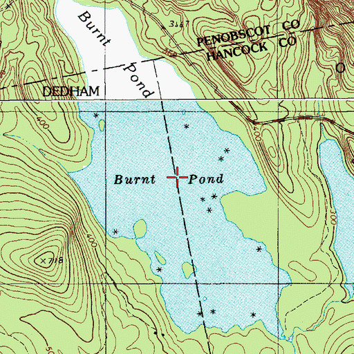 Topographic Map of Burnt Pond, ME