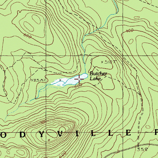 Topographic Map of Butcher Lake, ME