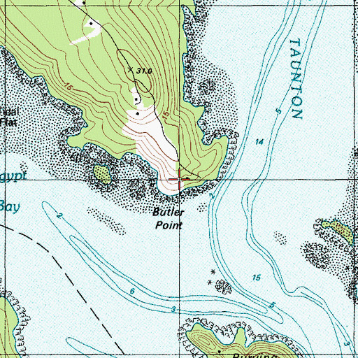 Topographic Map of Butler Point, ME