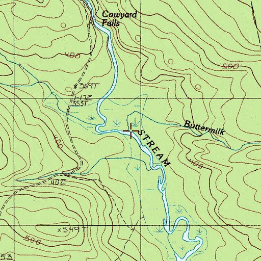 Topographic Map of Buttermilk Brook, ME
