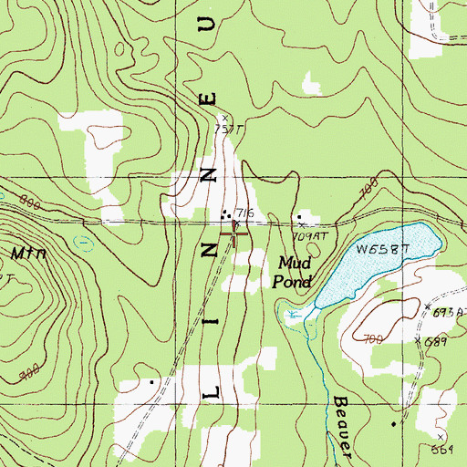 Topographic Map of Byron School, ME
