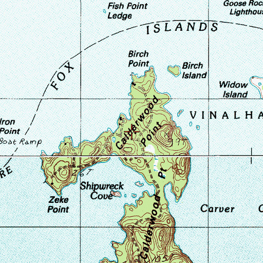 Topographic Map of Calderwood Point, ME