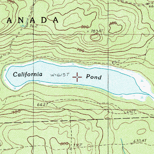 Topographic Map of California Pond, ME