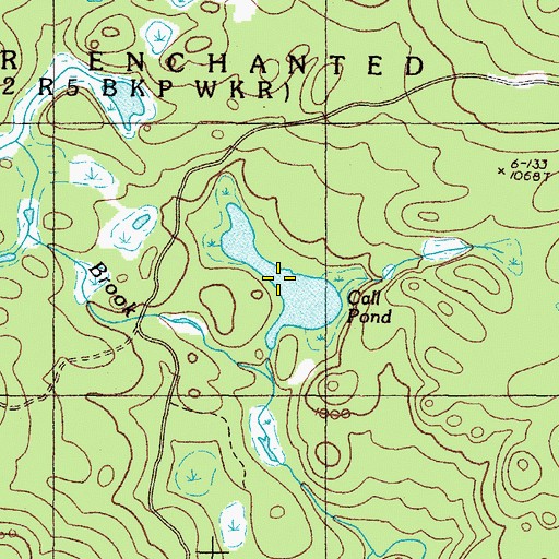 Topographic Map of Call Pond, ME