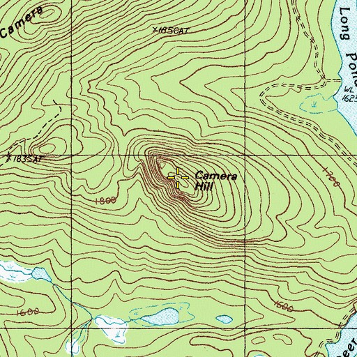 Topographic Map of Camera Hill, ME