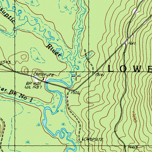 Topographic Map of Camp Dorothy (historical), ME