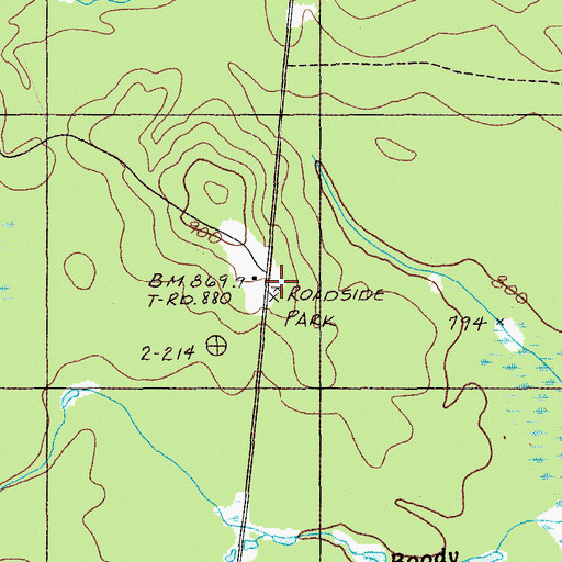 Topographic Map of Camp Violette, ME
