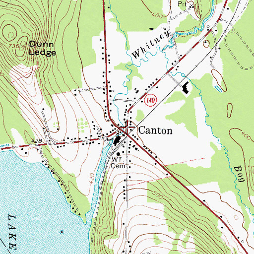 Topographic Map of Canton, ME