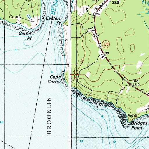Topographic Map of Cape Carter, ME