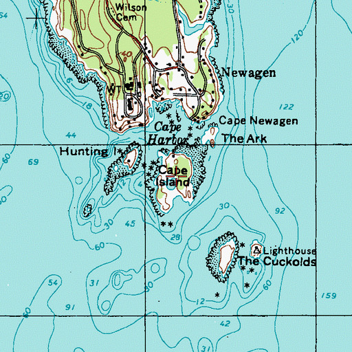 Topographic Map of Cape Island, ME