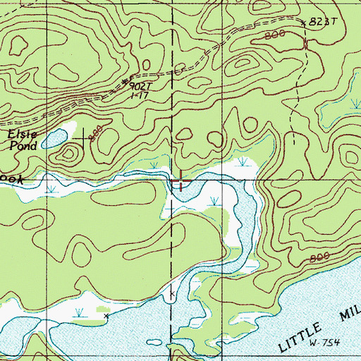 Topographic Map of Caribou Brook, ME