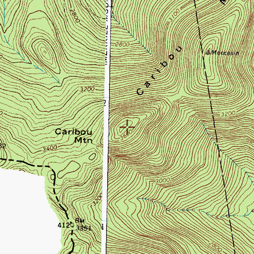 Topographic Map of Caribou Mountain, ME