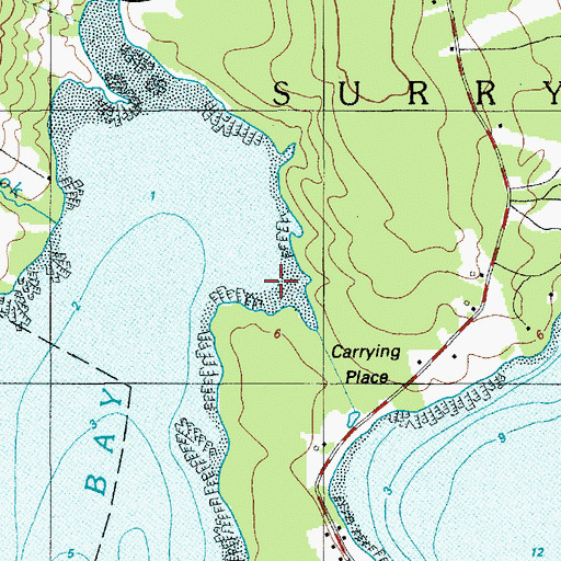 Topographic Map of Carrying Place, ME