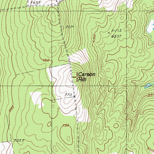 Topographic Map of Carson Hill, ME
