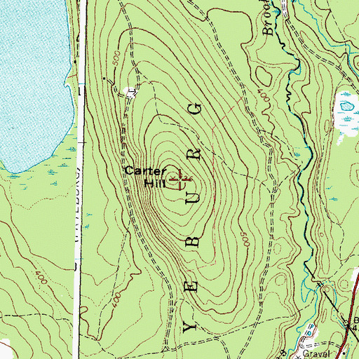 Topographic Map of Carter Hill, ME