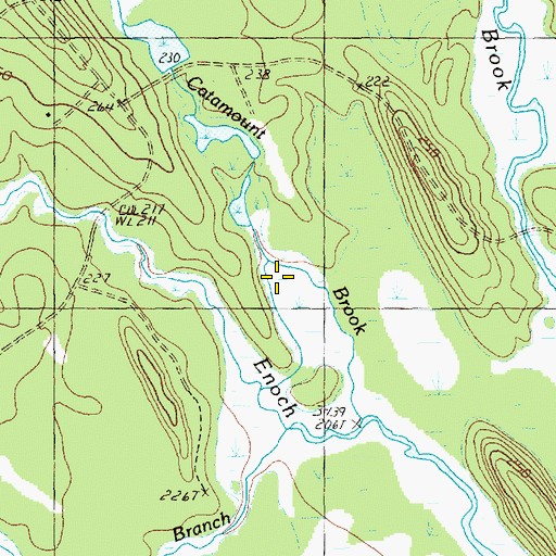 Topographic Map of Catamount Brook, ME