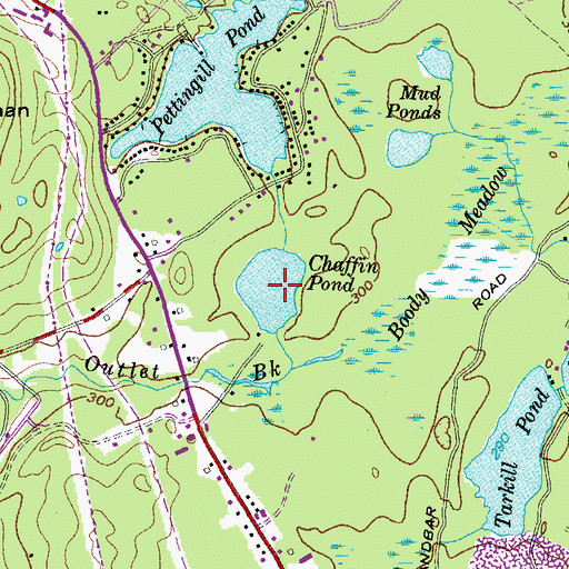 Topographic Map of Chaffin Pond, ME