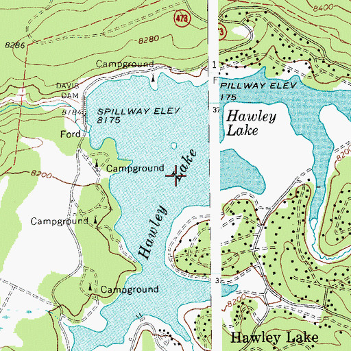 Topographic Map of Hawley Lake, AZ