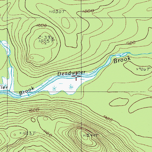 Topographic Map of Chandler Brook Deadwater, ME