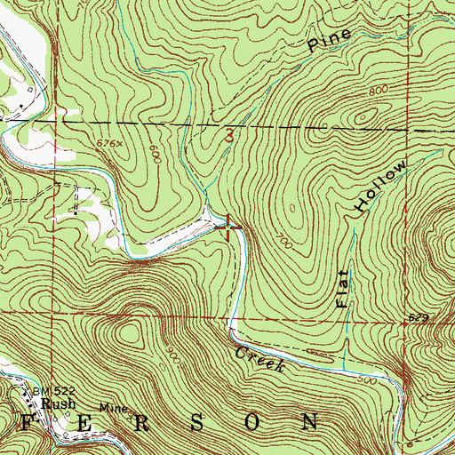 Topographic Map of Williams Branch, AR