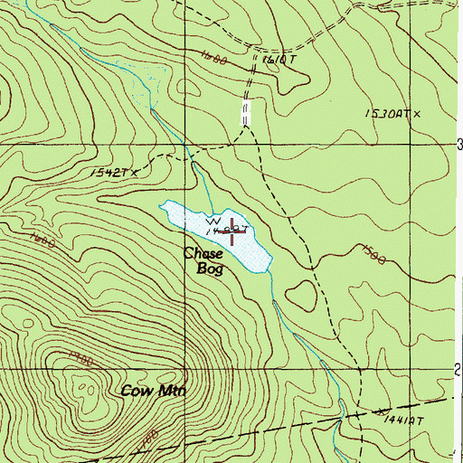 Topographic Map of Chase Bog, ME