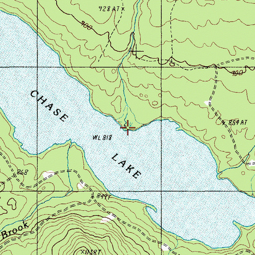Topographic Map of Chase Brook, ME