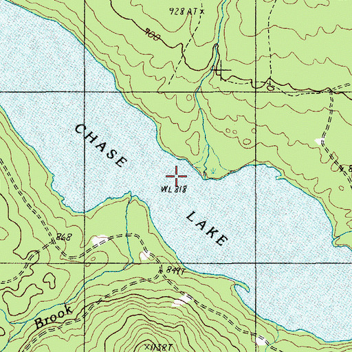 Topographic Map of Chase Lake, ME