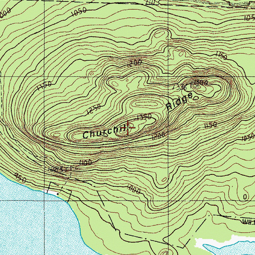 Topographic Map of Churchill Ridge, ME