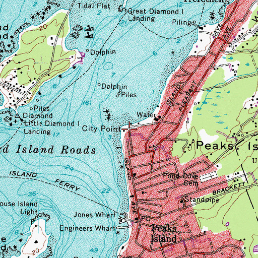 Topographic Map of City Point, ME