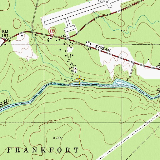 Topographic Map of Clark Brook, ME