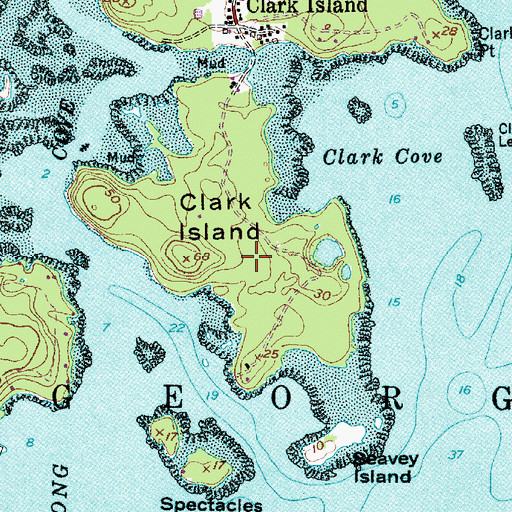 Topographic Map of Clark Island, ME