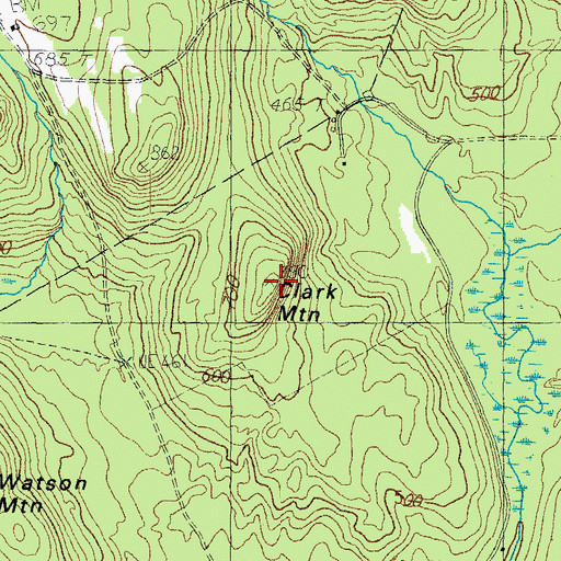 Topographic Map of Clark Mountain, ME