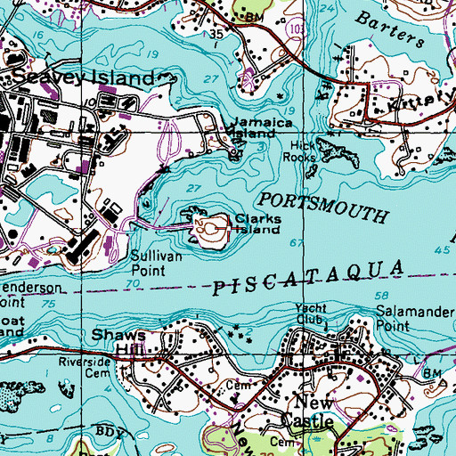 Topographic Map of Clarks Island, ME