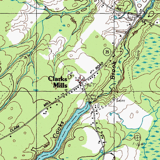 Topographic Map of Clarks Mills, ME