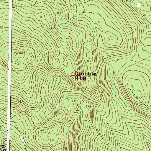Topographic Map of Cobble Hill, ME