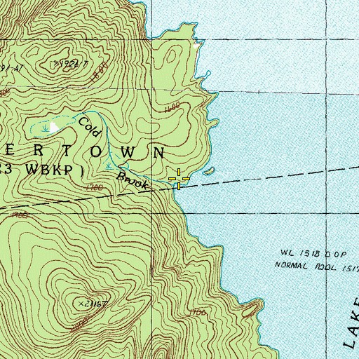 Topographic Map of Cold Brook, ME