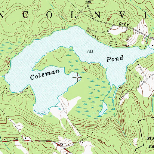 Topographic Map of Coleman Pond, ME