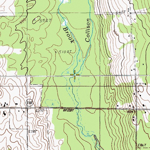 Topographic Map of Collison Brook, ME