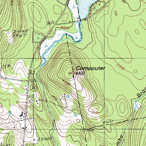 Topographic Map of Comeouter Hill, ME