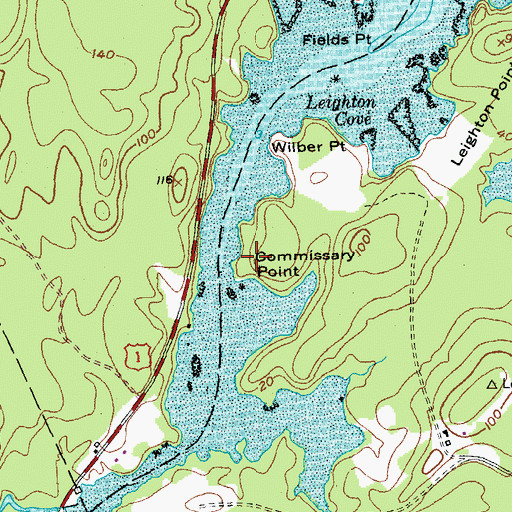 Topographic Map of Commissary Point, ME
