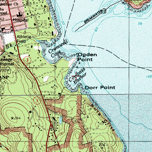 Topographic Map of Compass Harbor, ME