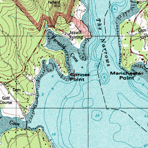 Topographic Map of Connor Point, ME
