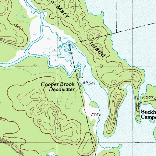 Topographic Map of Cooper Brook, ME